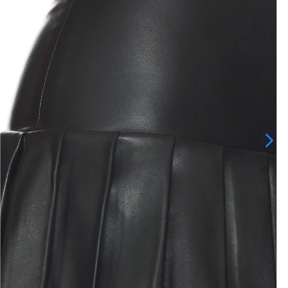 NORMA KAMALI Black Faux Leather Pleated Mini Skirt. Size XS WORN ONCE - Picture 14 of 14